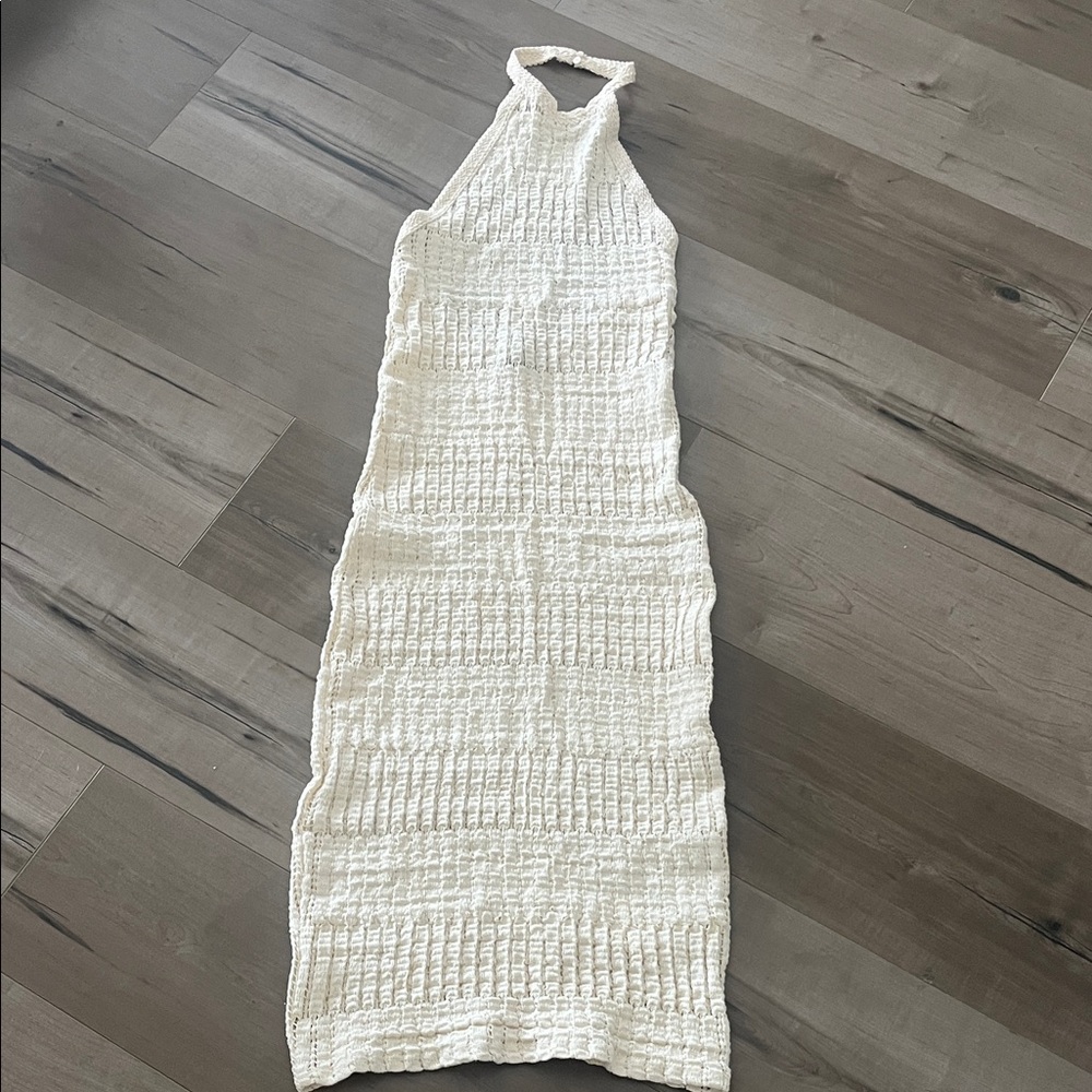Zara Off White Halter Dress